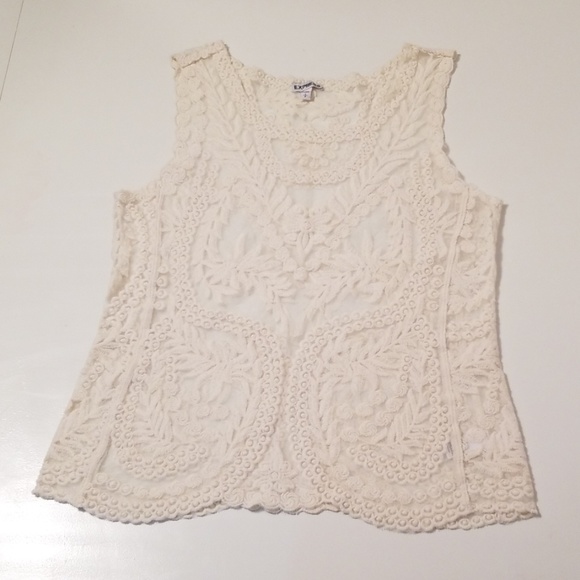 Express Tops - Express lace cream tank top